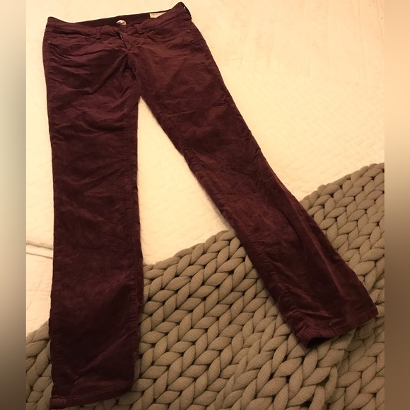 Rag & Bone Skinny Burgundy Velvet Jeans/Pants - Picture 4 of 9